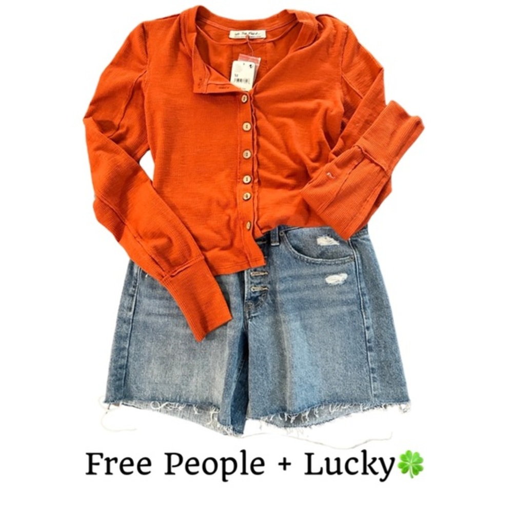 Womens Lucky Denim shorts - size 2 - button down - Picture 7 of 8